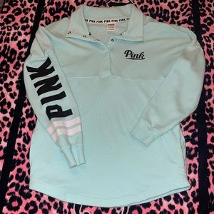 Victoria Secret Pink Varsity half-button sweatshirt